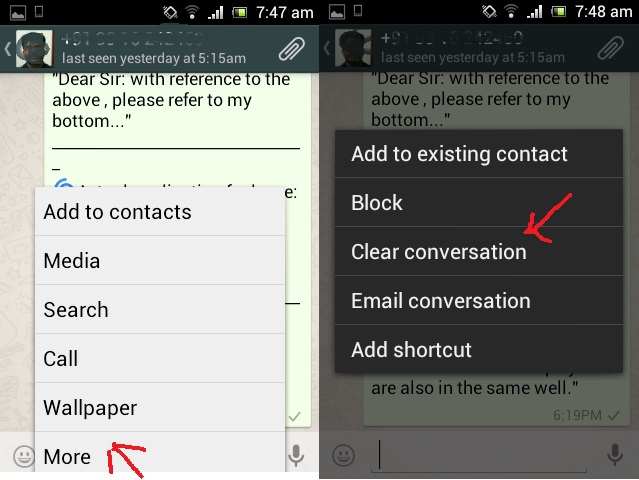 WhatsApp adds link copying, document sharing and granular chat clearing options