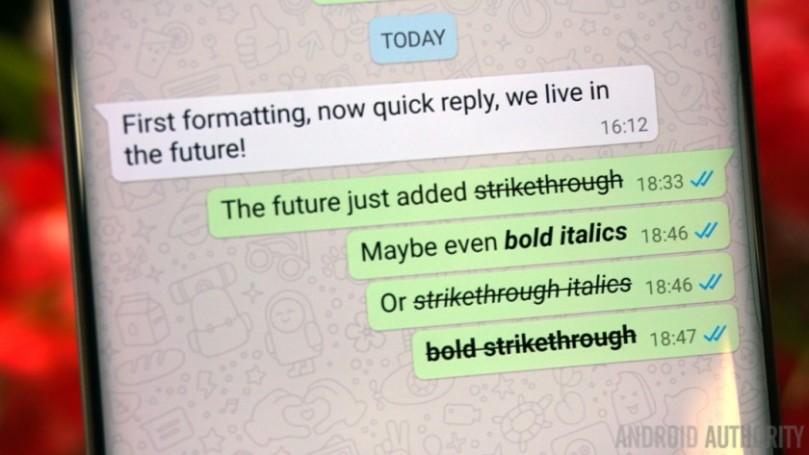 WhatsApp beta tests text formatting include bold and italics